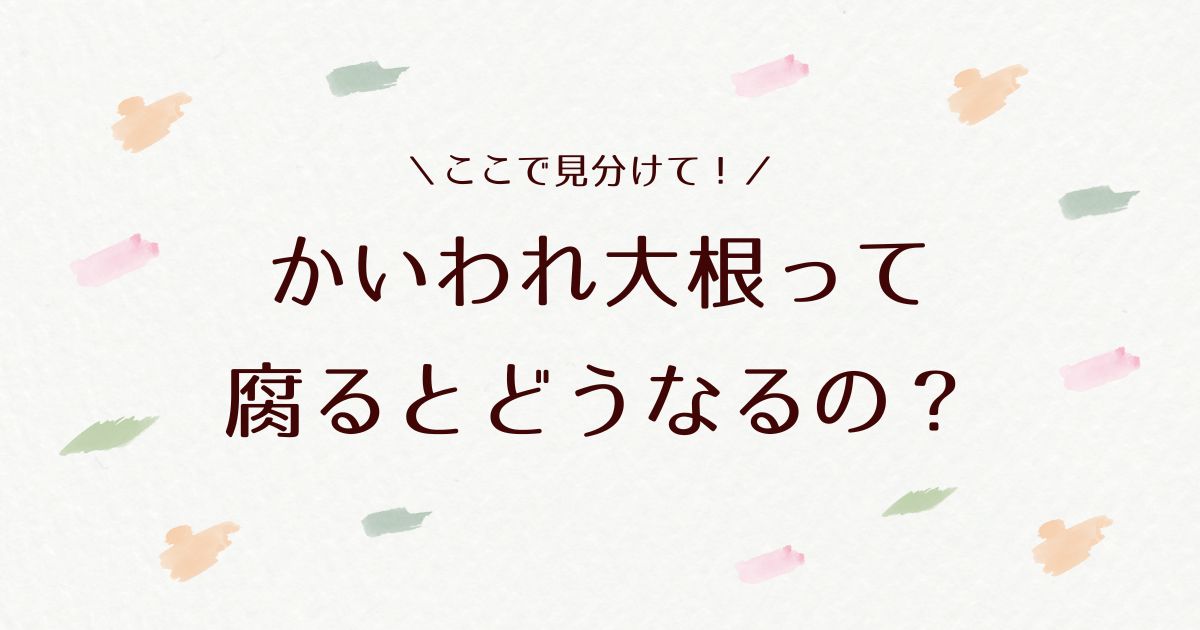 かいわれが腐るとどうなる？見分け方や保存方法を解説！