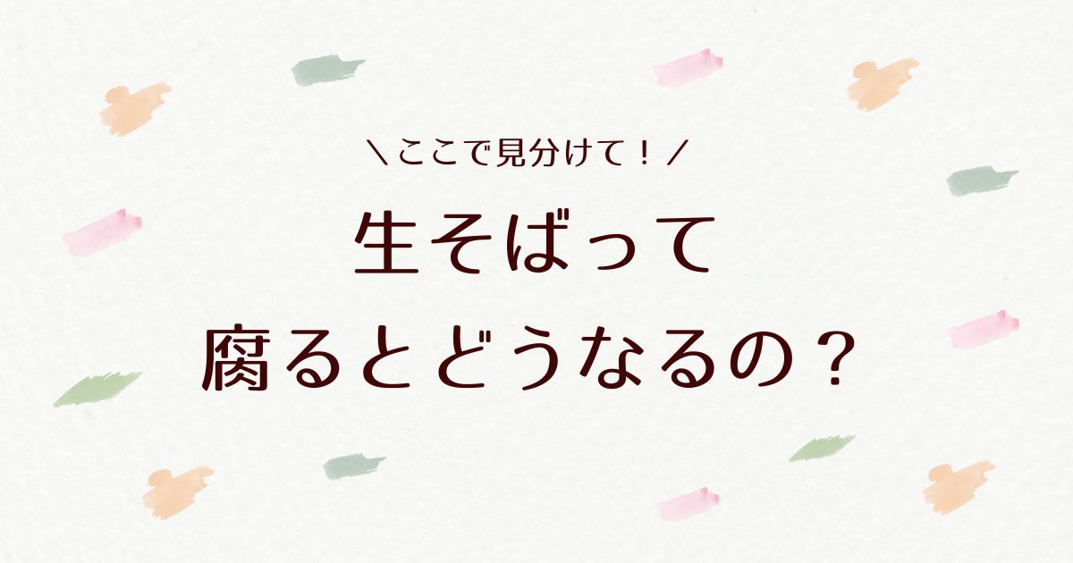 生そばは腐るとどうなる？見分け方や長持ちさせる方法を徹底解説！