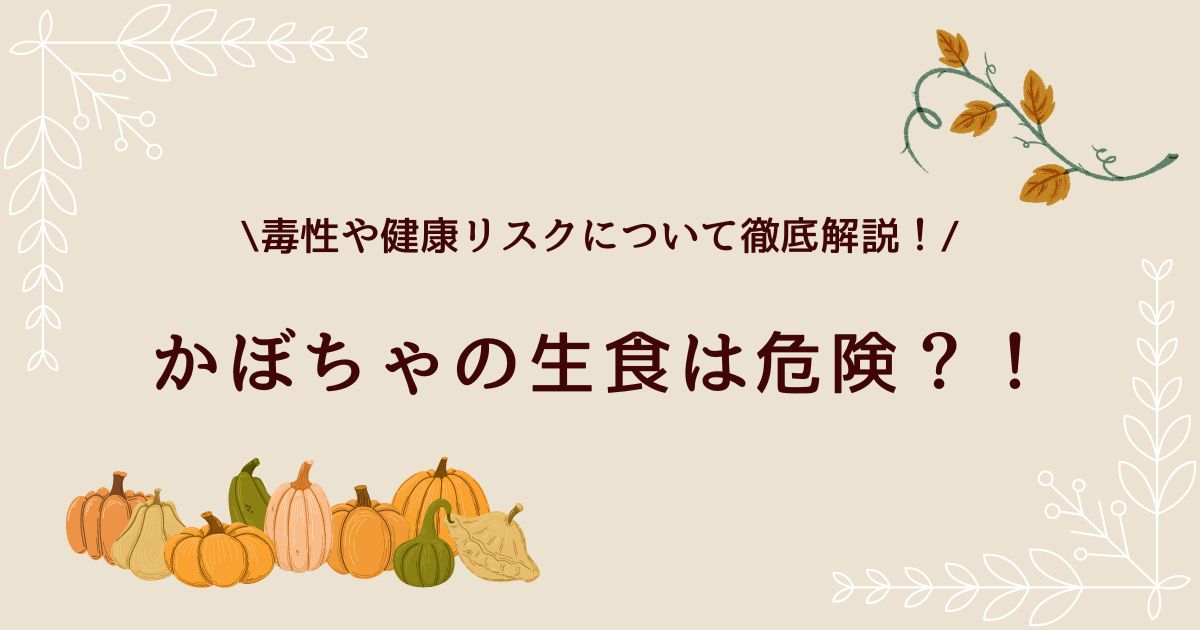 かぼちゃの生食は危険？腹痛などの健康リスクや毒性を解説！