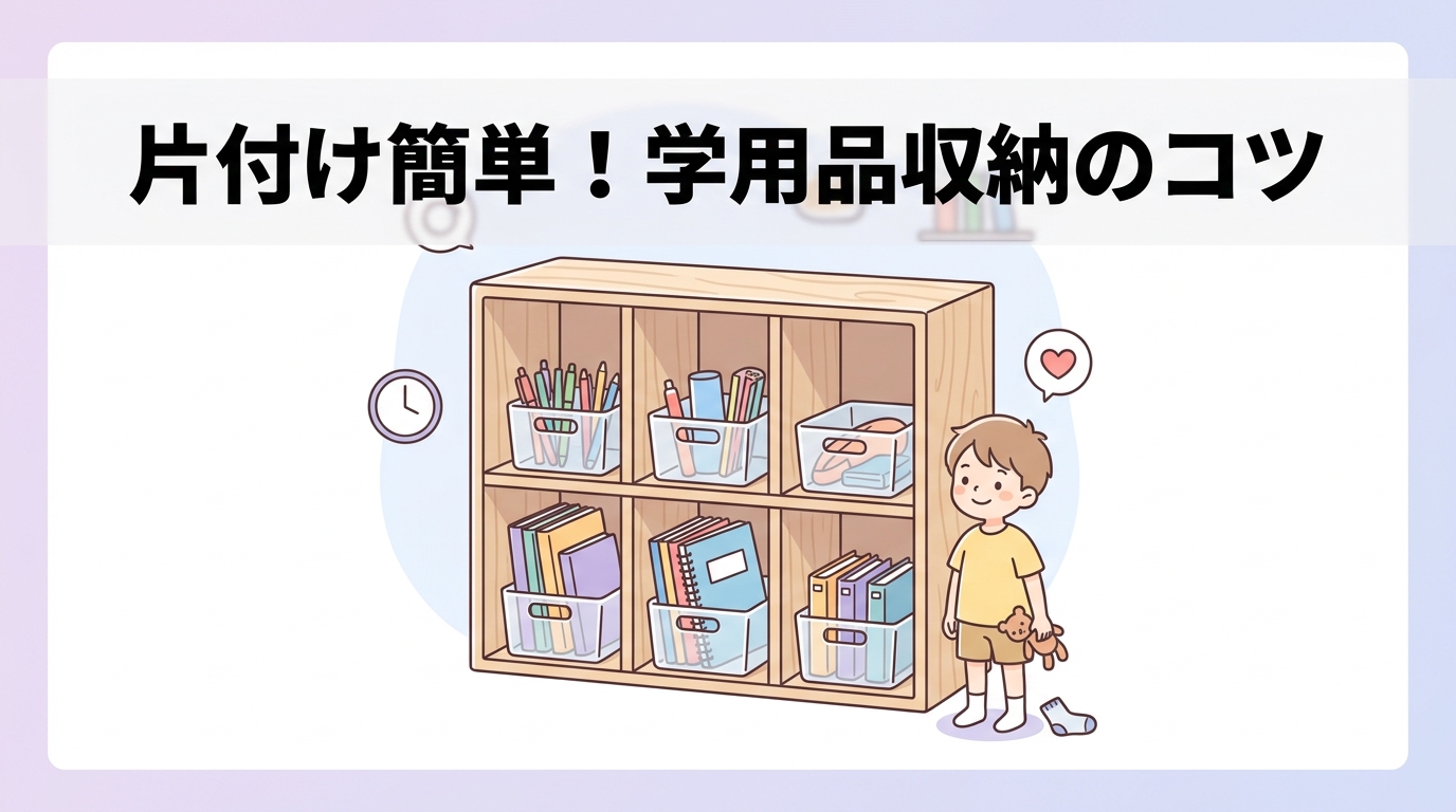 片付けを簡単にする学用品収納の工夫