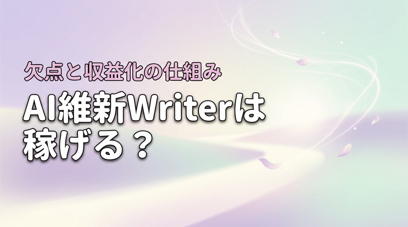 AI維新Writerは本当に稼げる？導入前に知るべき欠点と収益化の仕組み