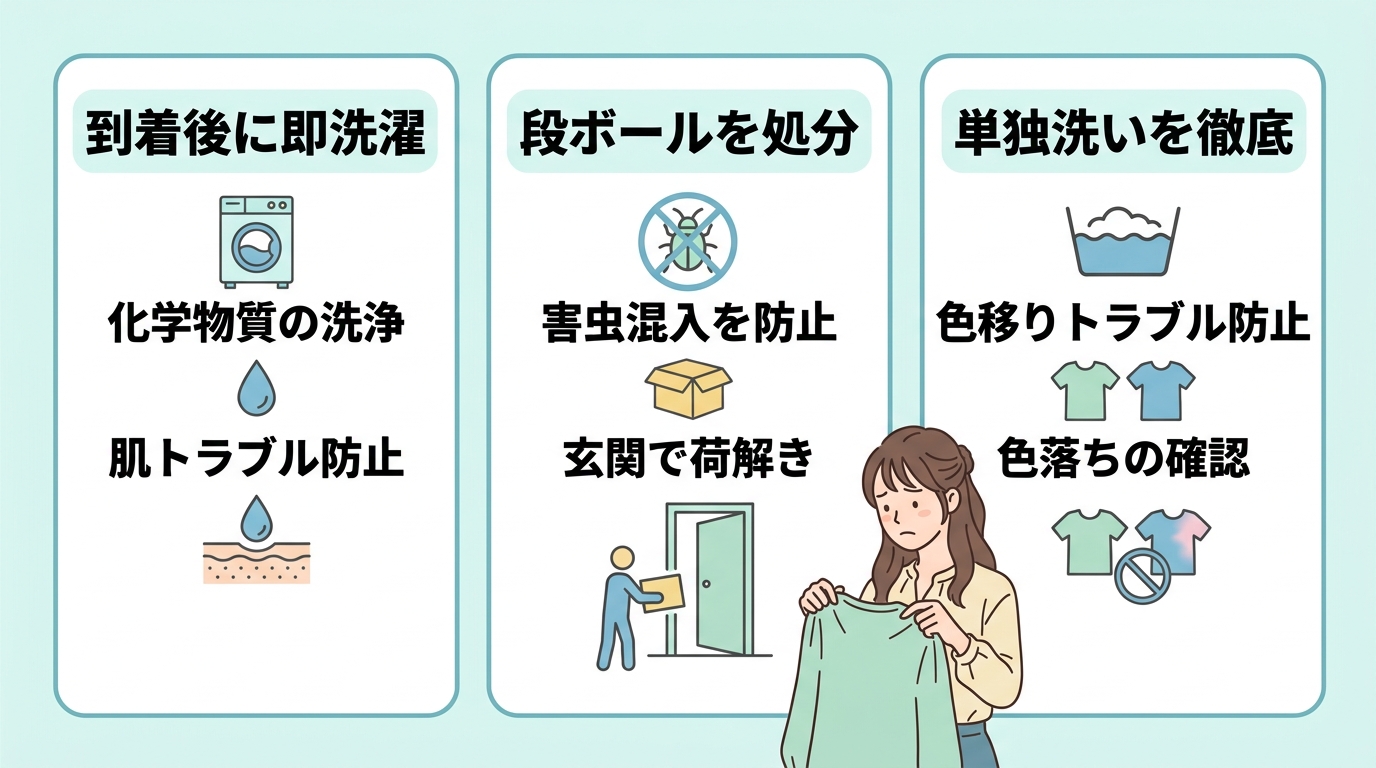 匂いや害虫を防ぐ初回洗濯の注意点