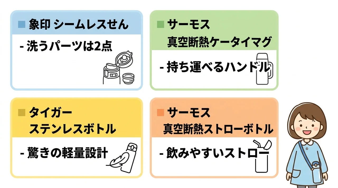 子供用におすすめの水筒メーカー人気モデル4選