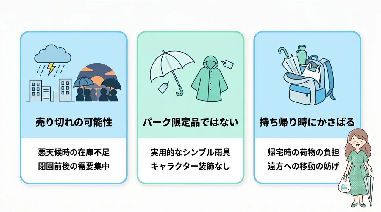 コンビニで傘を調達するデメリット3つ