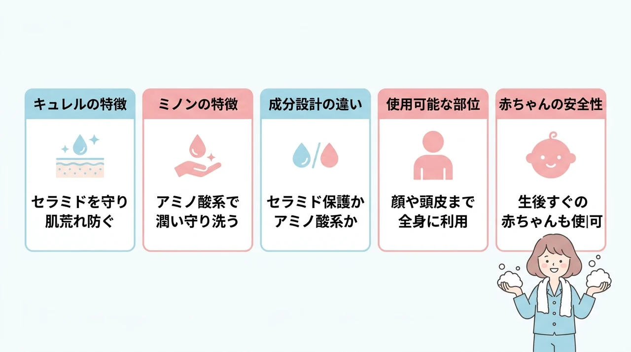 キュレルとミノンのボディソープはどっちがいい?