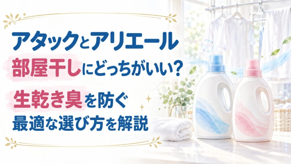 アタックとアリエールは部屋干しにどっちがいい？生乾き臭を防ぐ最適な選び方を解説